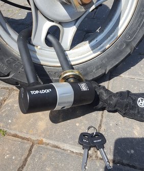 Top Lock ART 4 Kettingslot loop + verlengde U-beugel - 120 cm |  Maxxsloten.nl