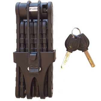 Vouwslot Top-Lock 90cm zwart met houder  