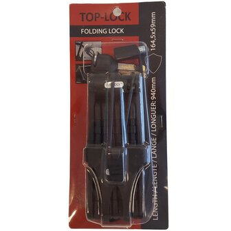 Vouwslot Top-Lock 90cm zwart met houder  