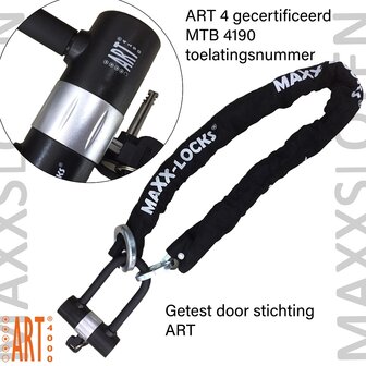 Kettingslot ART4 Maxx-Locks Tirau met loop + verlengde U-beugel - 150 cm