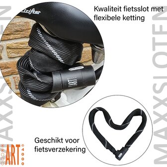 Maxx-Locks Twizel Fietsslot ART 2 - 85cm - Zwart
