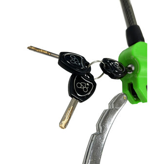 E-step Multi slot met kabel - 100CM - Kick-scooter en elektrische step slot - Gehard staal - Groen