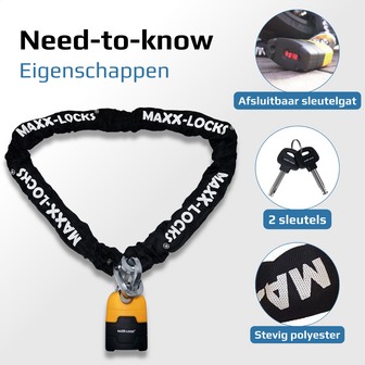 eigenschappen Maxx-Locks Ohura ART 4 Motorslot / Scooterslot - Kettingslot met 12 mm Dikke Schakels - Art Gekeurd Slot voor Mot