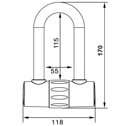 Kettingslot ART 4 Maxx-Locks Tirau met loop + verlengde U-beugel - 200 cm