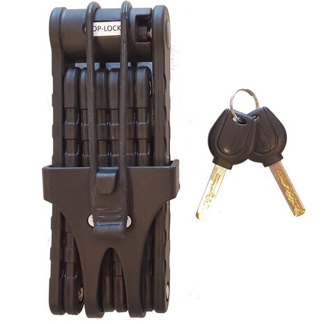 Vouwslot Top-Lock 90cm zwart met houder  