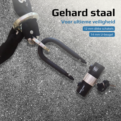 Kettingslot ART 4 Maxx-Locks Tirau | loop + verlengde U-beugel - 200 cm