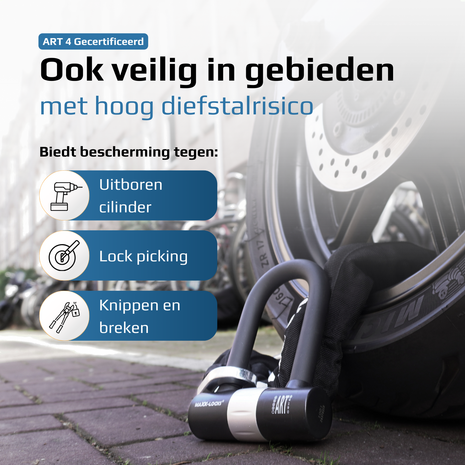 Bootslot / Motorslot ART 4 Maxx-Locks Tirau met loop + verlengde U-beugel