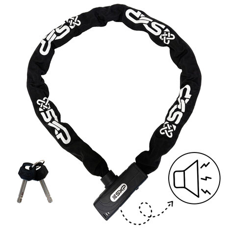 SXP ART 2 fietsslot met alarm - Kettingslot - 120 cm - Zwart