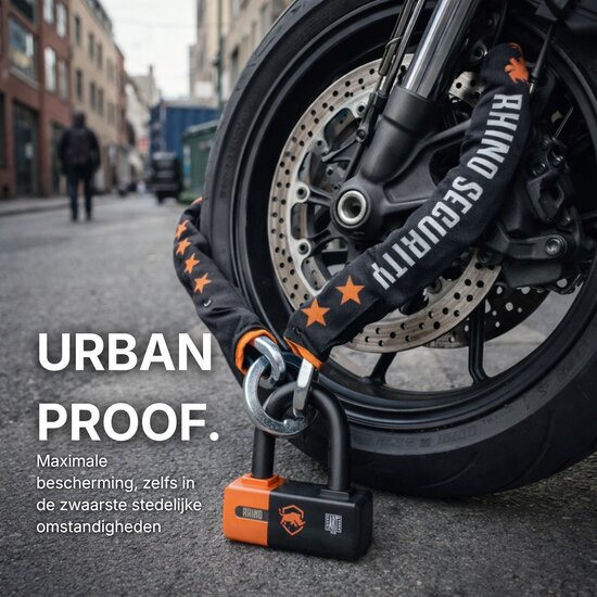 Rhino Security ART 4 Motorslot / Scooterslot &ndash; 120 cm Kettingslot met Loop &ndash; Exclusive Line &ndash; ART Gekeurd 