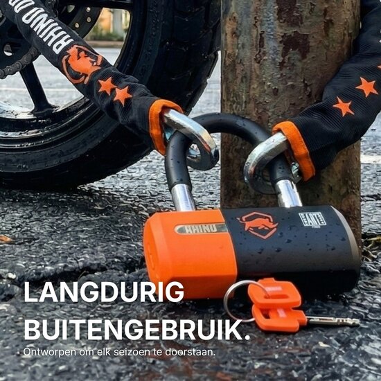 Rhino Security ART 4 Motorslot / Scooterslot &ndash; 120 cm Kettingslot met Loop &ndash; Exclusive Line &ndash; ART Gekeurd 