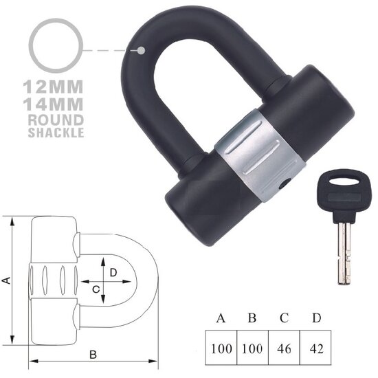 Maxx-Locks scooterslot ART 3 met loop + 100cm ketting