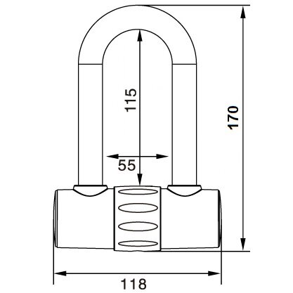 Kettingslot ART4 Maxx-Locks Tirau met loop + verlengde U-beugel - 200 cm