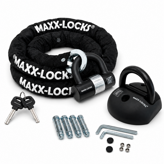 Scooterslot ART 3 + Muuranker ART 4 - Maxx-Locks Naseby - Kettingslot - 120cm