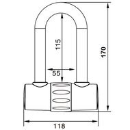 Kettingslot ART4 Maxx-Locks Tirau met loop + verlengde U-beugel - 200 cm