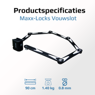 Maxx-Locks Vouwslot - ART 2 - 950mm - Fietsslot - Fatbike slot