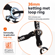 Scooterslot ART 3 + Muuranker ART 4 - Maxx-Locks Naseby - Kettingslot - 120cm