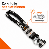 Scooterslot ART 3 + Muuranker ART 4 - Maxx-Locks Naseby - Kettingslot - 120cm